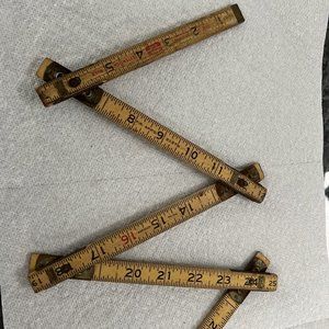 Vintage Extension Rule Folding Wood Ruler Made USA Tool Fast Shipping
